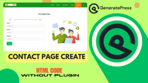 GeneratePress Contact page create