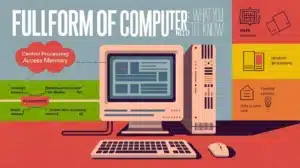 Illustration of a computer with the text 'Full Form of Computer