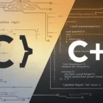 Featured image showing the difference between C and C++ programming languages with code symbols and a tech-themed background.